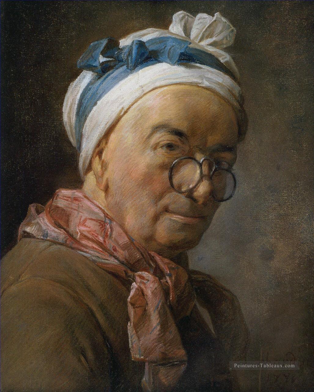 Autoportrait à lunettes Jean Baptiste Simeon Chardin Peintures à l'huile